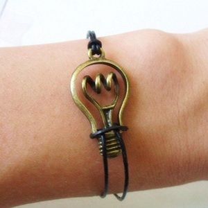 Bronze Bulb Leather Bracelet